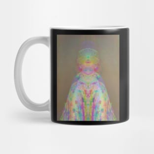 Dramabite Glitch art colourful rainbow woman portrait Mug